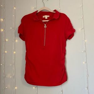 Michael Michael Kors Red Top Scrunched on the Side
